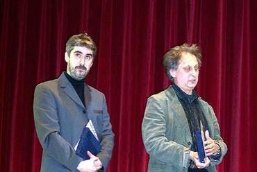 A két díjazott, Makk Attila és Somogyi Pál, az "Az év belsőépítésze"-i