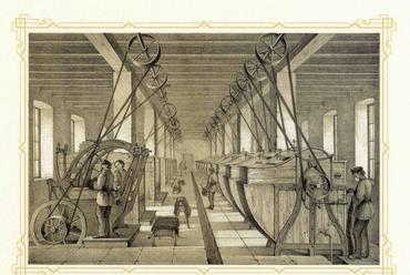 Schio, Francesco Rossi Textilgyár, Carlo Matscheg metszetei, 1864