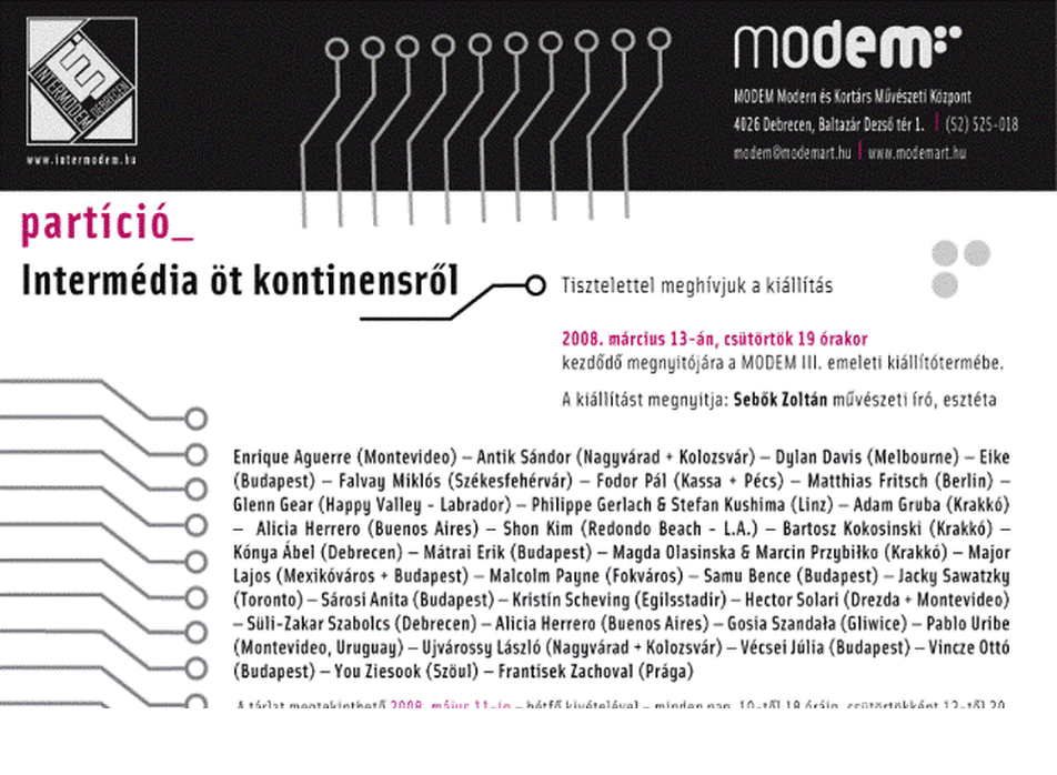 Partíció_ Intermédia öt kontinensről — kiállítás a MODEM-ben / Debrecen