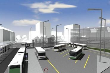 Pécs-Indóház tér és környéke rendezése, autóbusz végállomás