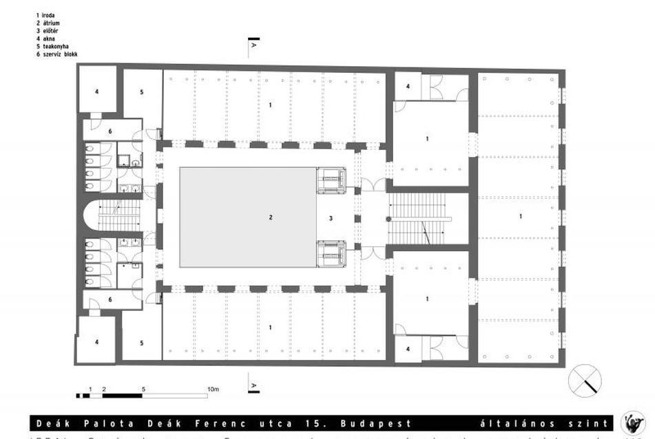 Deák Palota ált. szint alaprajz, forrás: EEA Budapest Építésziroda
