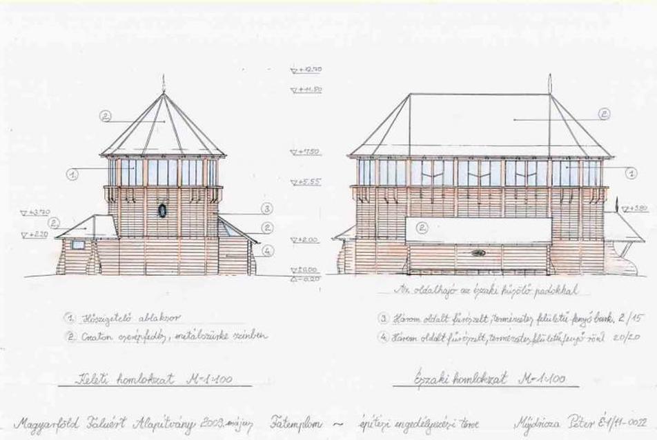 Mújdricza Péter: Magyarföldi fatemplom - keleti, északi homlokzat