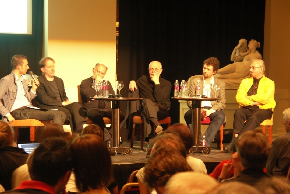 balról: Szemerey Samu, Baán László, Karácsony Tamás, György Péter, Székely Miklós, Barkóczy István