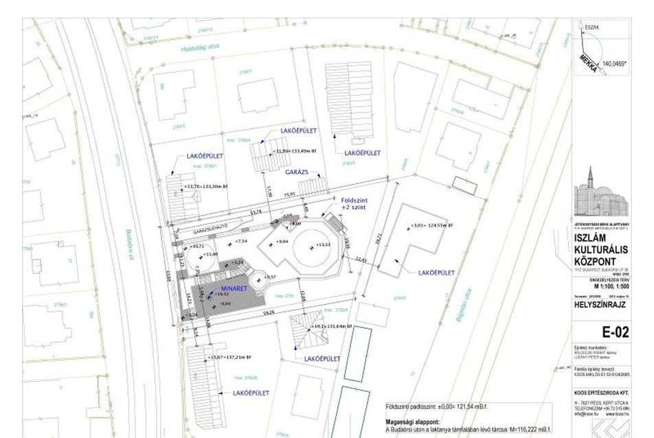 Mecset és Iszlám Kulturális Központ helyszínrajz - építész: Koós Miklós