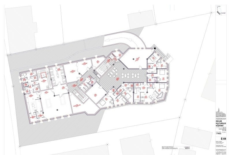 Mecset és Iszlám Kulturális Központ -1 alaprajz - építész: Koós Miklós