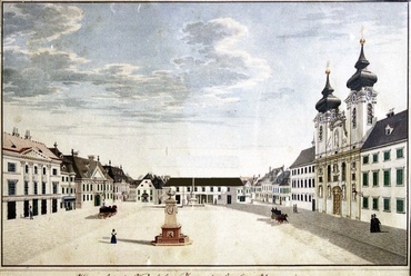 Győr, Széchenyi tér, 1845 – Fruhmann Antal festménye