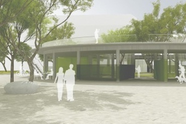 A Móricz Zsigmond körtéri, műemléki védettségű Gomba épületének hasznosítása ötletpályázat, megvásárolt pályamű - Újirány Csoport
