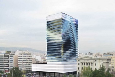 Piraeus Motion Tower, pályázat. Tervezők: Vezető tervező(k): Csiszér András, Dömölky Dániel, Lilienberg Sándor, 2010