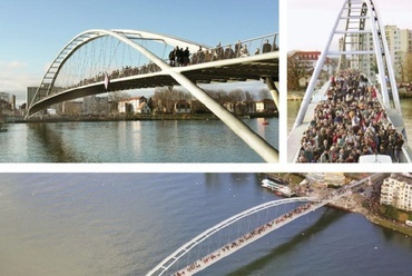 Dreiländerbrücke, ívhíd, Weil am Rhein, 230 m, 2007 - D. Feichtinger, Leonhardt/Andrä