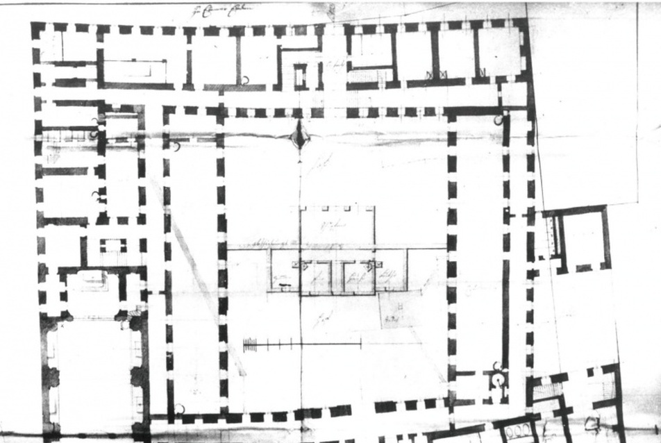 Tallherr József átalakítási terve 1783-ból, földszinti alaprajz