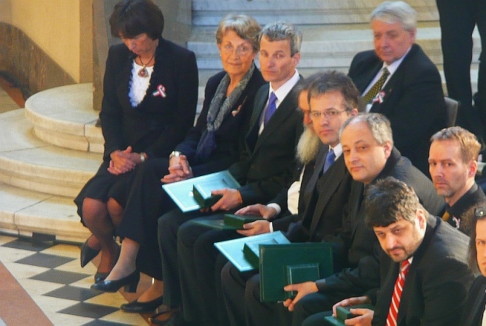 Fejérdy Péter, Rostás László, Perényi Tamás, Nagy Csaba, Hőnich Richárd Ybl-díjasok 2011-ben - fotó: perika