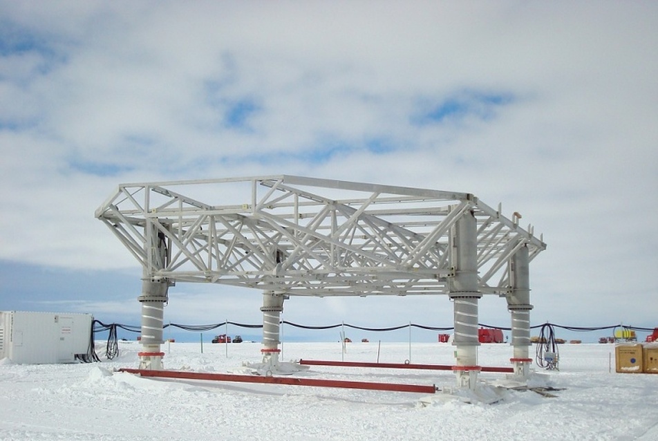 Az épülő Halley VI kutatóközpont fotó: www.antarctica.ac.uk