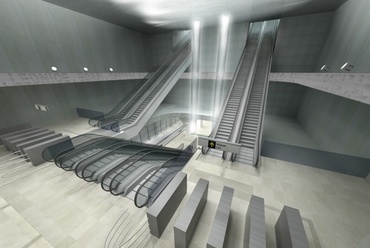 4-es metró - Rákóczi téri állomás. Tervező: Budapesti Műhely Kft.