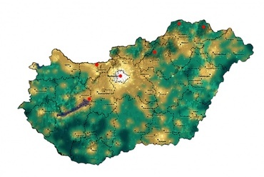 Magyarország fényszennyezettségi térképe, jól látható, hogy Somogy megye rendelkezik a legjobb értékkel - Rőmer Péter