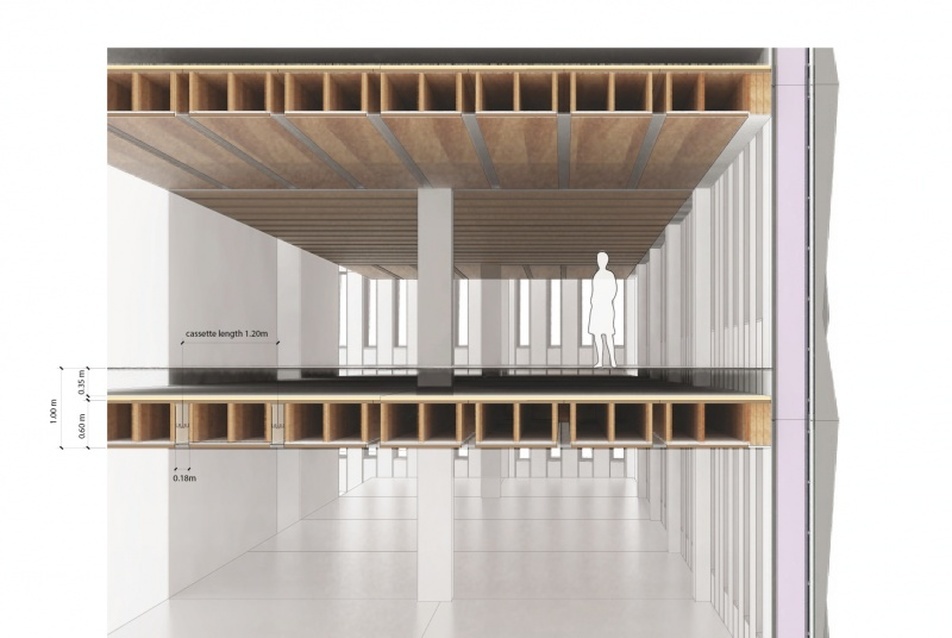 Alacsony-nulla széndioxid kibácsátású, fa irodaház Helsinkiben, építészek: Matthias Sauerbruch, Adrian Campbell, Jan-Christoph Zoels