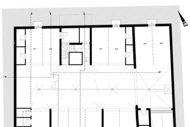 pinceszinti alaprajz - budai társasház, vezető tervezők: Hőnich Henrik, Paládi-Kovács Ádám