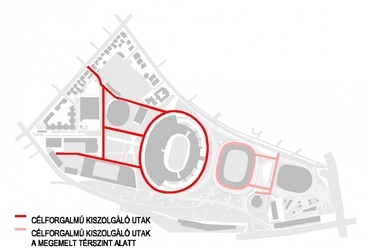 Sajtos Gábor és munkatársainak IV. díjas terve a Puskás Stadionra és környékére