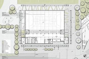 Debrecen, Egyetemi Sportcsarnok meghívásos tervpályázata – Bakó István és munkatársainak I. díjas pályaműve