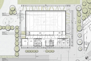 Debrecen, Egyetemi Sportcsarnok meghívásos tervpályázata – Bakó István és munkatársainak I. díjas pályaműve