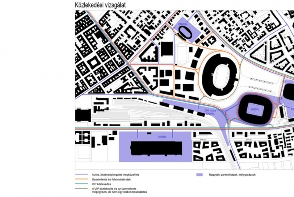 Tervpályázat a Puskás Stadionra és környékére - építész tervezők: Dr. Reith András, Burián Gergő, Heltai Xavér, Nyírő Zsolt