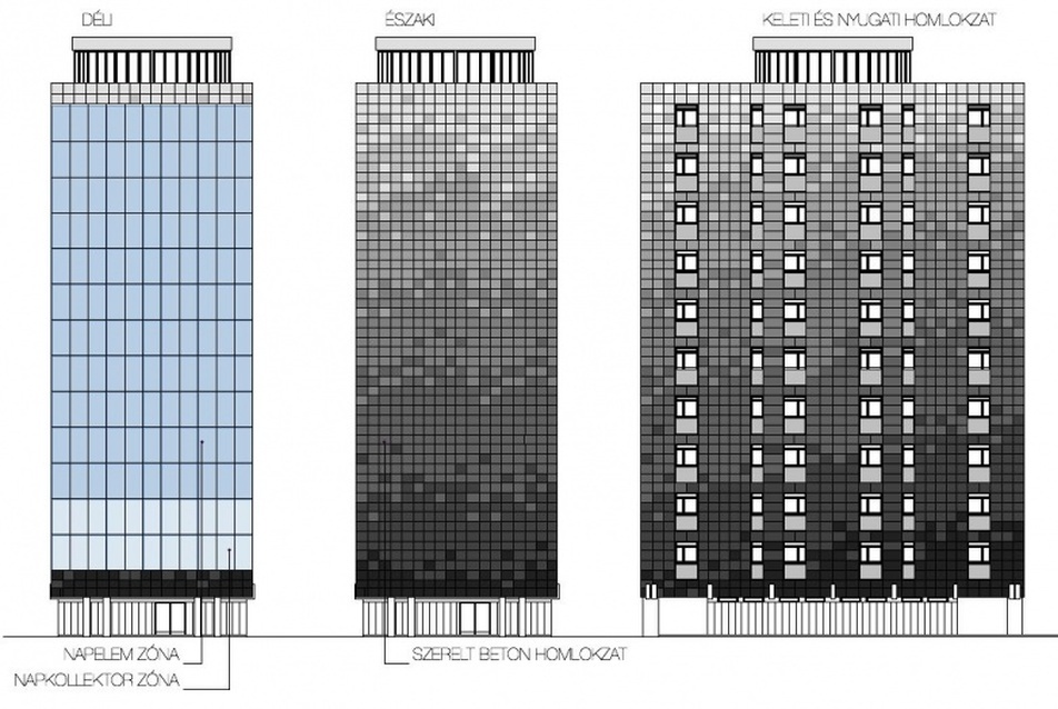 Homlokzatok - Dányi Tibor Zoltán III. díjas terve