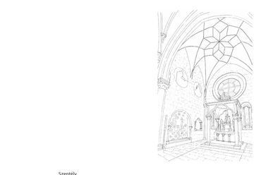 Szentély skicc, Pannonhalma, bazilika felújítása, dizájn építész: John Pawson, felelős tervező: Gunther Zsolt