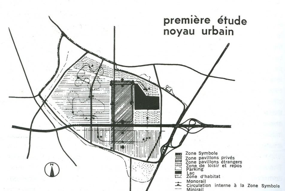 7. Uzo Nishiyama, az oszakai világkiállítás vázlattereve, "Szimbólum Zóna" és "Fesztivál Pláza", 1966