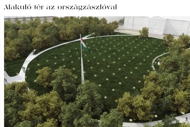 Alakuló tér az országzászlóval