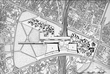 Ohtaka, Maki, Shinjuku újjáépítési terve, 1960, forrás: Noboru Kawazoe, Metabolism 1960: The Proposals for New Urbanism, Bijutsu Shuppansha, Tokyo, 1960