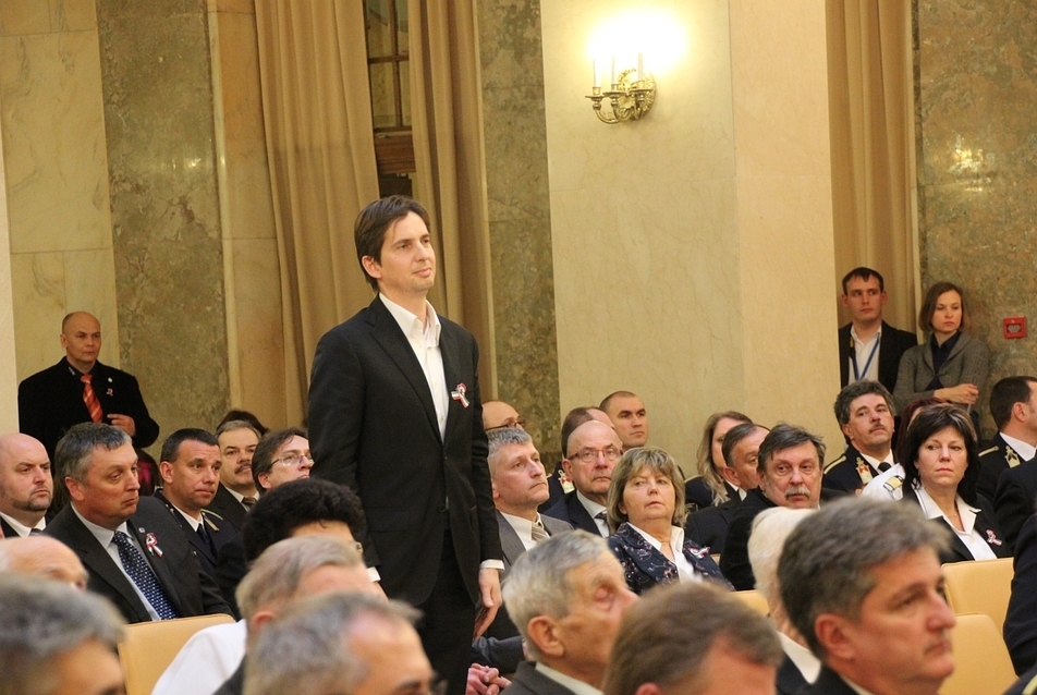 Március 15. alkalmából köztársasági elnöki kitüntetések, miniszteri elismerések, valamint az Ybl-díj átadása, BM Márványaula, Dr. Bachmann Bálint DLA - fotó: perika