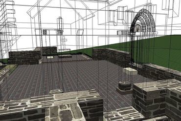 Rekonstrukciós terv, a belső tér részlete, készítette Szczuka Attila 