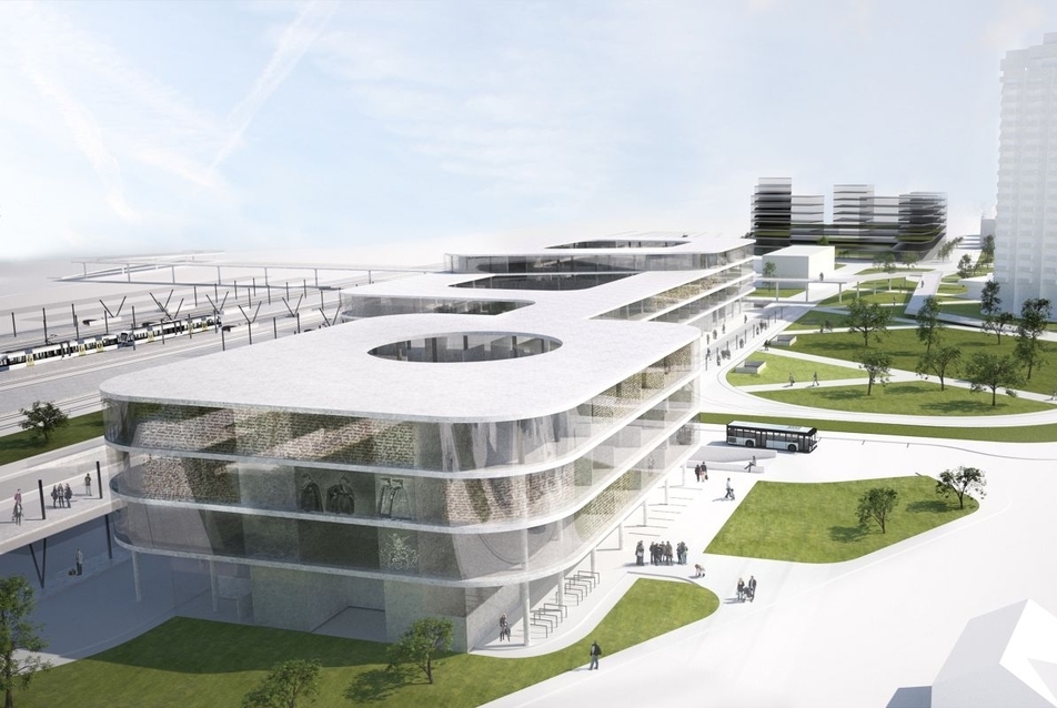 Debreceni Intermodális Közösségi Központ - a B3 Építész Stúdió Kft. terve