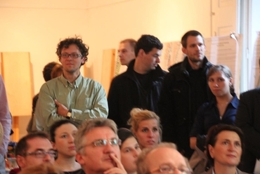 balról Börzsei Tamás, Kovács Dávid - Év Háza 2013 díj átadása, Építészek Háza - fotó: perika