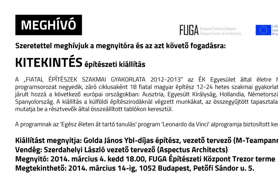 Kitekintés - építészeti kiállítás