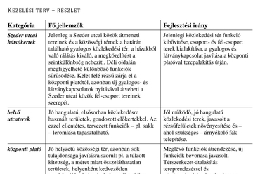 Kezelési terv (részlet)
