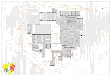 Alaprajz (+0.00 szint), forrás: Ziya İmren Architects