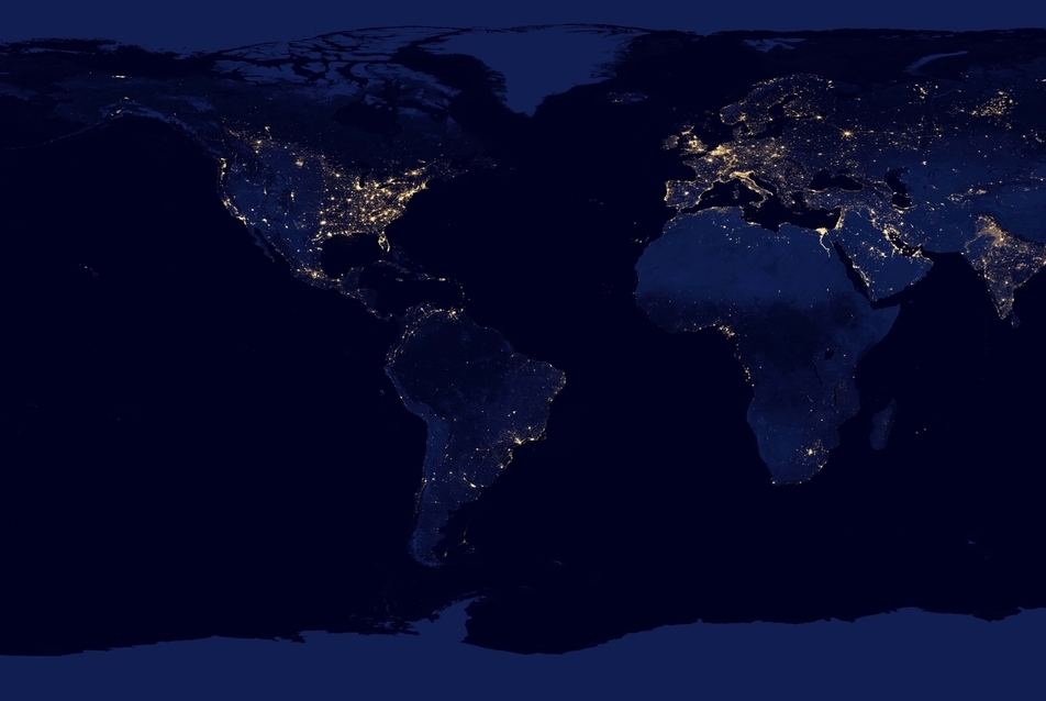 a föld fényszennyezettségi térképe