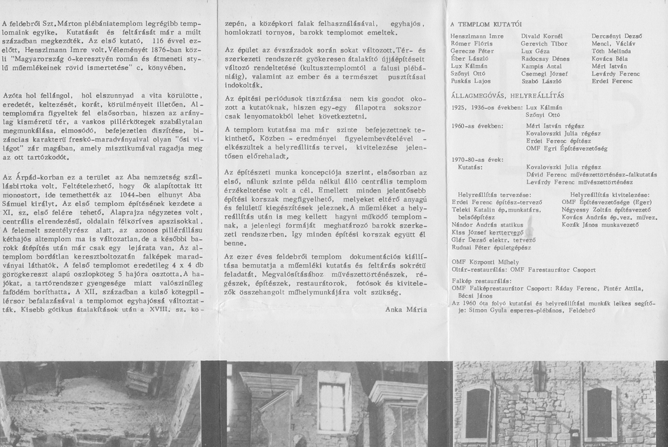 Az 1981 kiállítás (MNG) ismertető, a helyreállításban résztvevőkkel, Fotó : K.J.