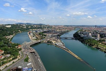 A Rhône és a Saône torkolata, az építkezés helyszíne 2009-ben