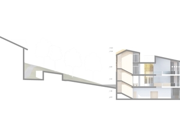keresztmetszet - Törökbálint új Városháza - tervező: Modulárt Stúdió
