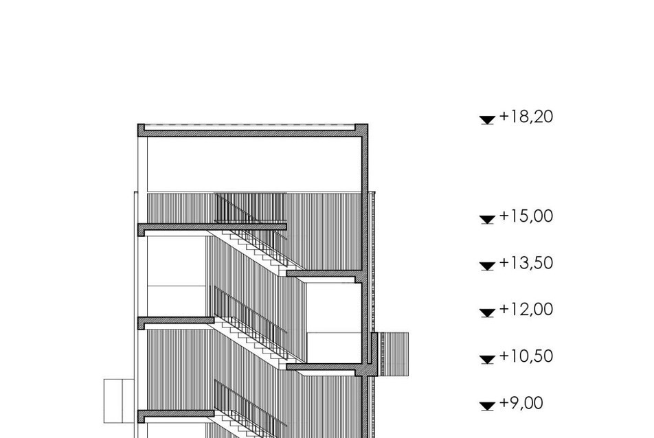 metszet - Bence-hegyi kilátó ötletpályázat - Paládi-Kovács Ádám és Sike Ildikó terve