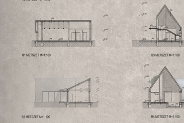 metszet B1 B2 B3 B4 - Lélekregenerációs központ - tervező: Trippó Benjámin