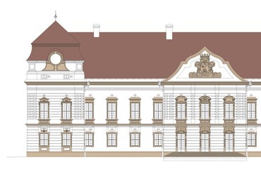 északi szárny homlokzat - Esterházy kastély, Pápa - tervező:  Kaló Judit Bernadett