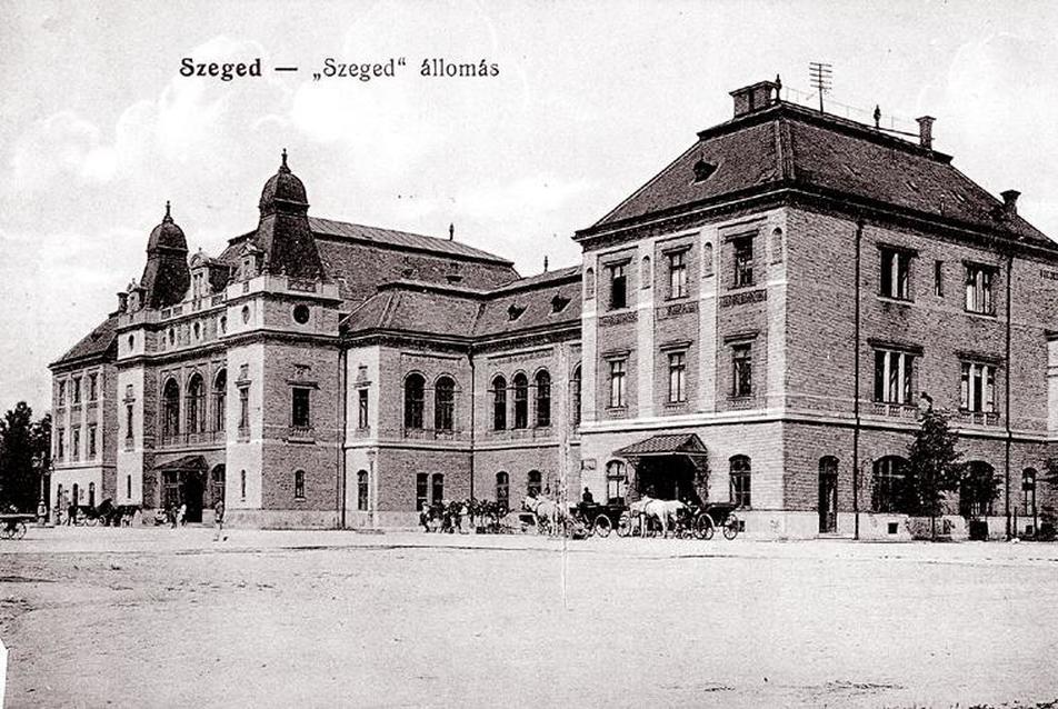 Szeged állomás egykor, forrás: Kaposvári Péter úr képeslap-gyűjteménye