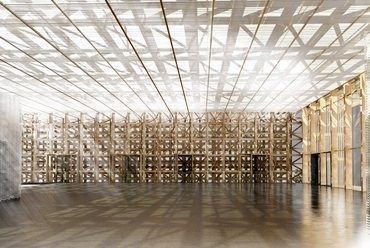 az emeleti irodatér belső képe PCM halmazállapotváltó mennyezethűtéssel