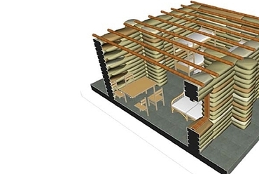 átmeneti szállás ARCHICAD programmal tervezve