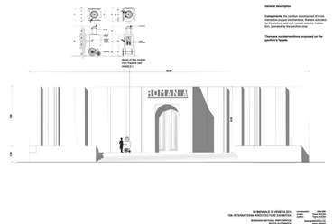 Velencei Építészeti Biennálé 2016, román pavilon kiállítása, homlokzat - kurátor: Tiberiu Bucsa - szerzők: Tiberiu Bucsa, Orsolya Gal, Statis Markopoulos, Adrian Arama, Oana Matei, Andrei Durloi 