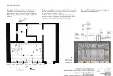 Velencei Építészeti Biennálé 2016, román pavilon kiállítása, galéria alaprajz - kurátor: Tiberiu Bucsa - szerzők: Tiberiu Bucsa, Orsolya Gal, Statis Markopoulos, Adrian Arama, Oana Matei, Andrei Durloi 