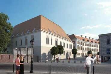 a Karmelita kolostor és a szomszédos új épület látványterve - forrás: Építészeti és Építésügyi Helyettes Államtitkárság