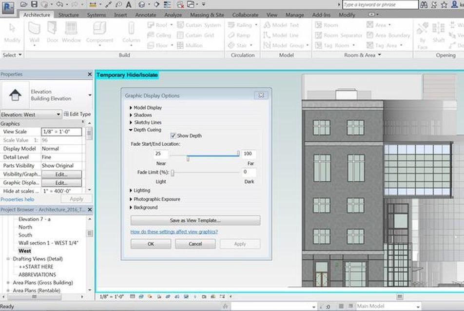 Mélységet adhat a homlokzatokhoz és a metszetekhez, valamint lenyűgöző látványterveket készíthet, hogy jobban kommunikálhassa terveit. - forrás: Autodesk 